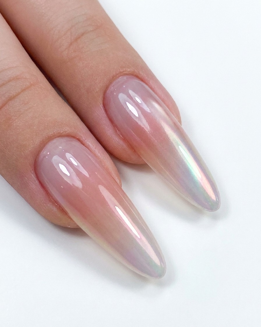 Fingers curing under a purple UV/LED nail lamp.