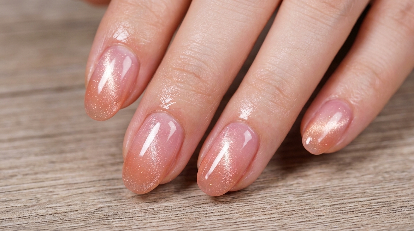 Peach Gradient Cat-Eye Manicure — Step-by-Step Tutorial
