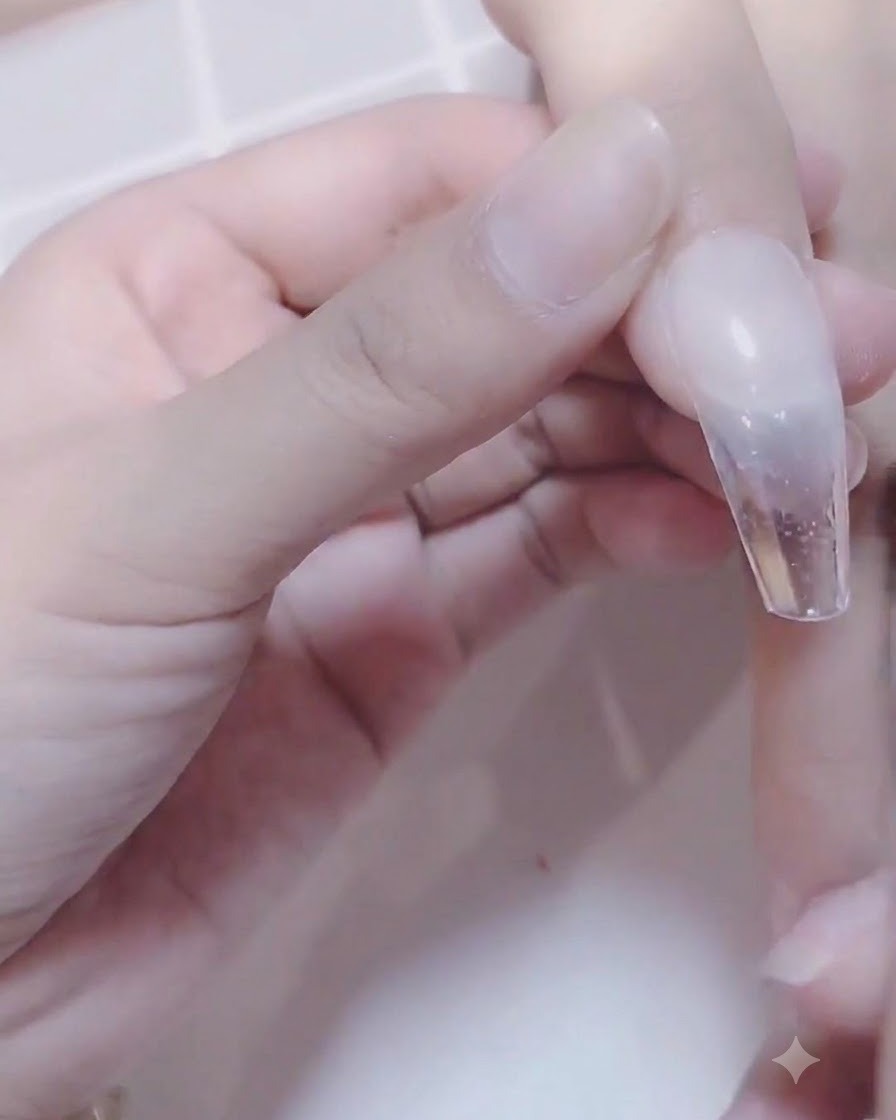 Fingernails curing under a UV/LED lamp.