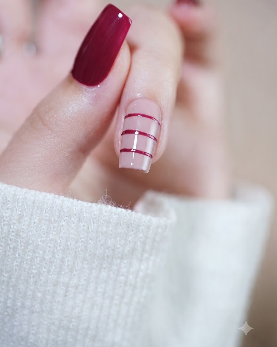 A brush applying a second layer of rich magenta gel polish to build color intensity.