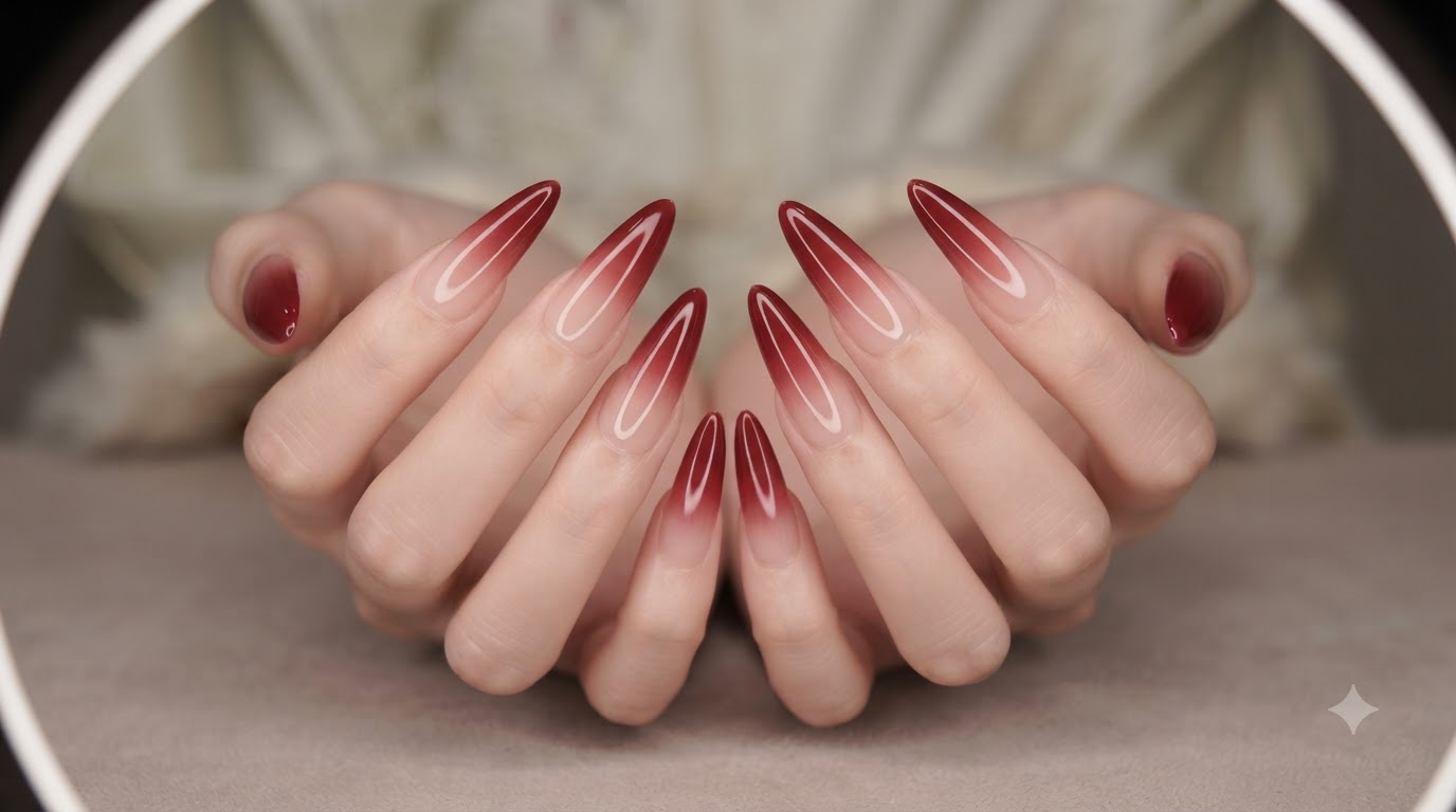 New Year Red Gradient Ombre Nails — Festive Step-by-Step Tutorial
