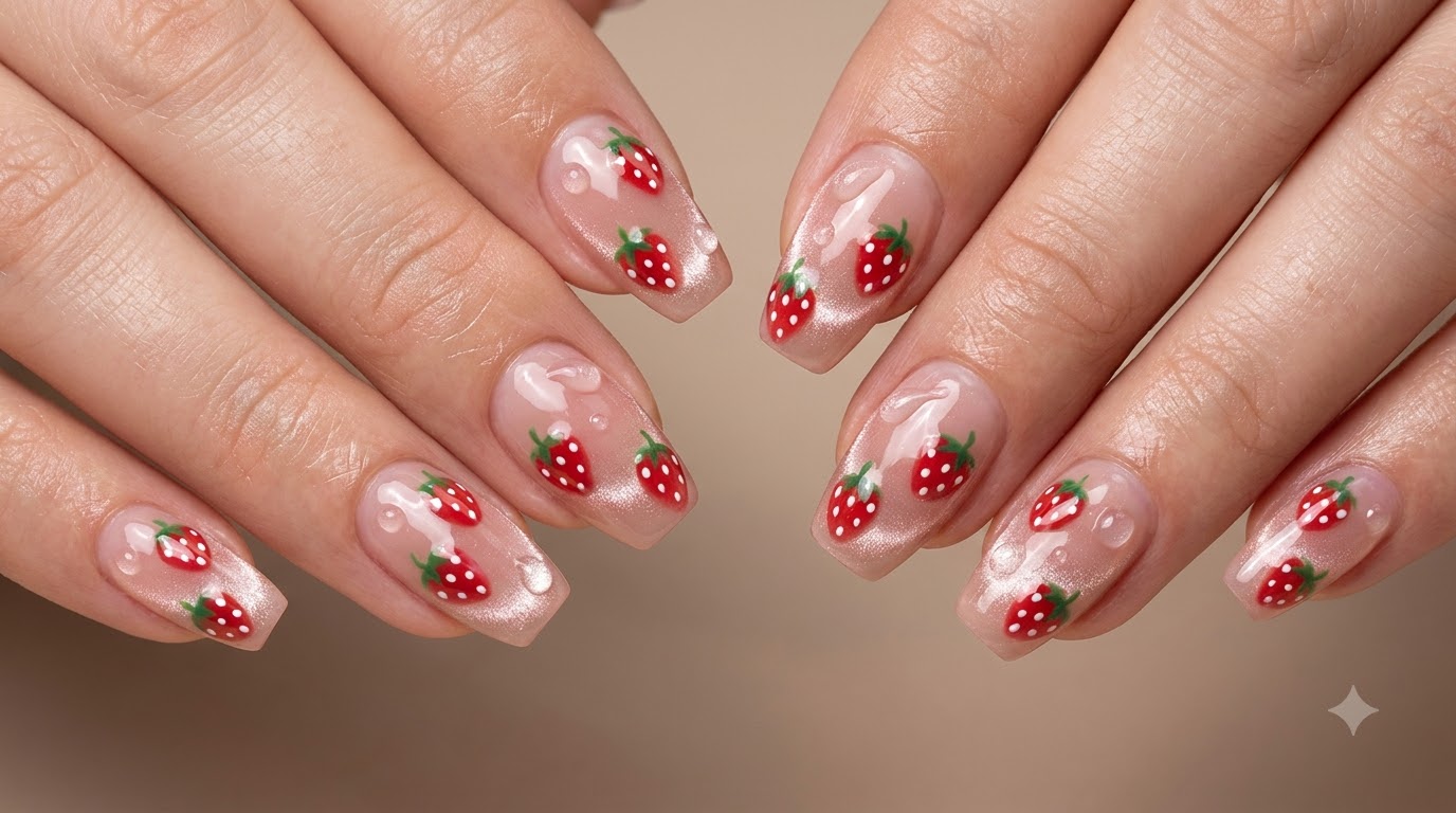 Strawberry Jelly Cat Eye Nail Art — 3D Gel Tutorial
