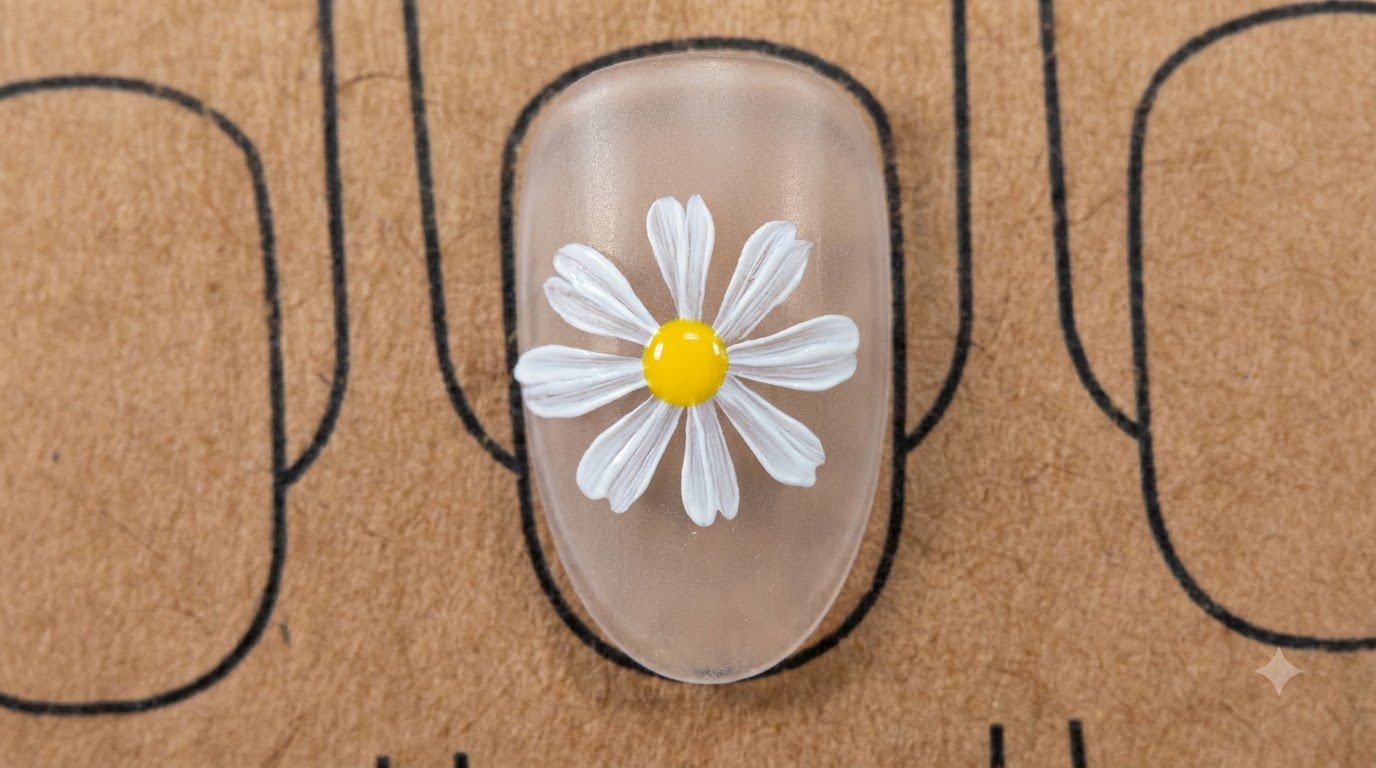 Hand-Painted Daisy Nail Art — Beginner Step-by-Step Tutorial