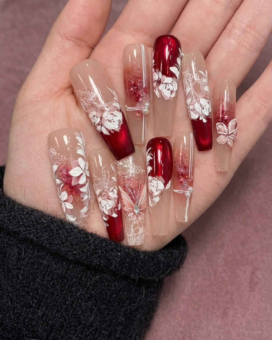 Two small color jars placed side by side for nail gradient application.