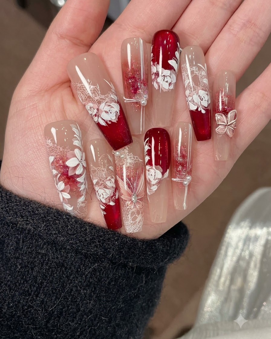 A nail surface showing multiple applied layers of shade 03 with smooth gradient edges.