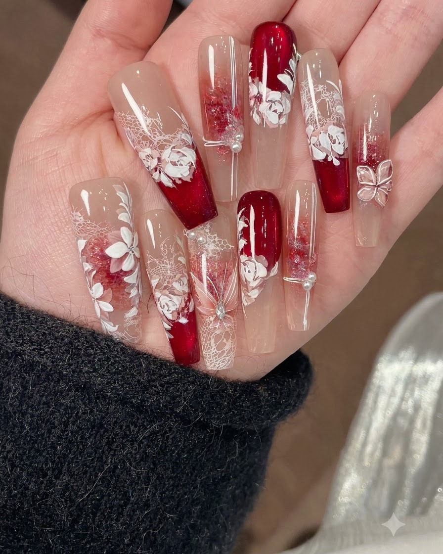 A wet, uncured layer of soft extension gel spread evenly across the nail.