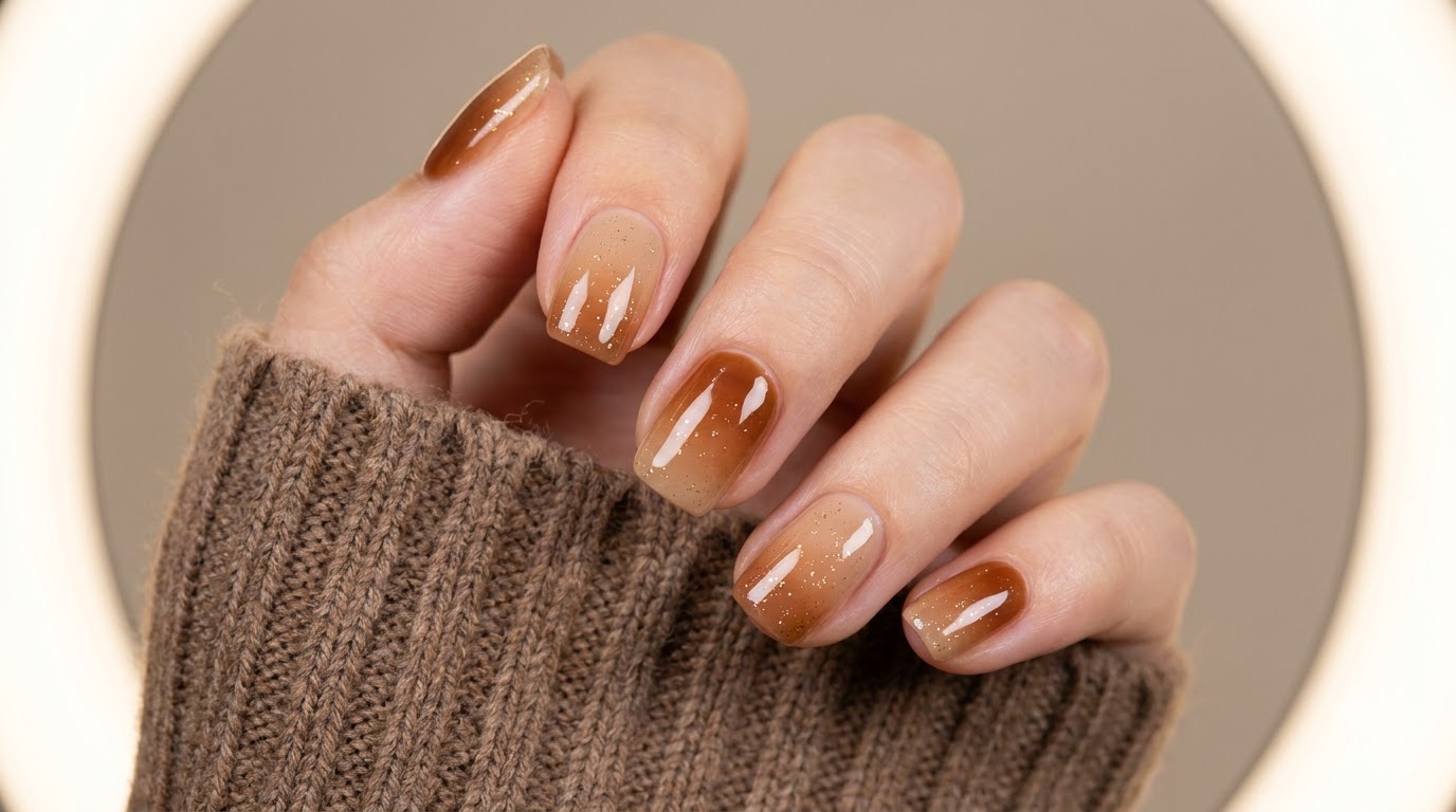 Caramel Amber Sunset Gradient Manicure — Step-by-Step Gel Tutorial