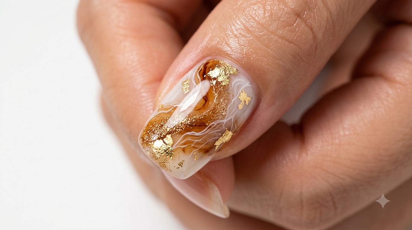 Autumn Aesthetic Golden Sand Jade Nails — Step-by-Step Tutorial