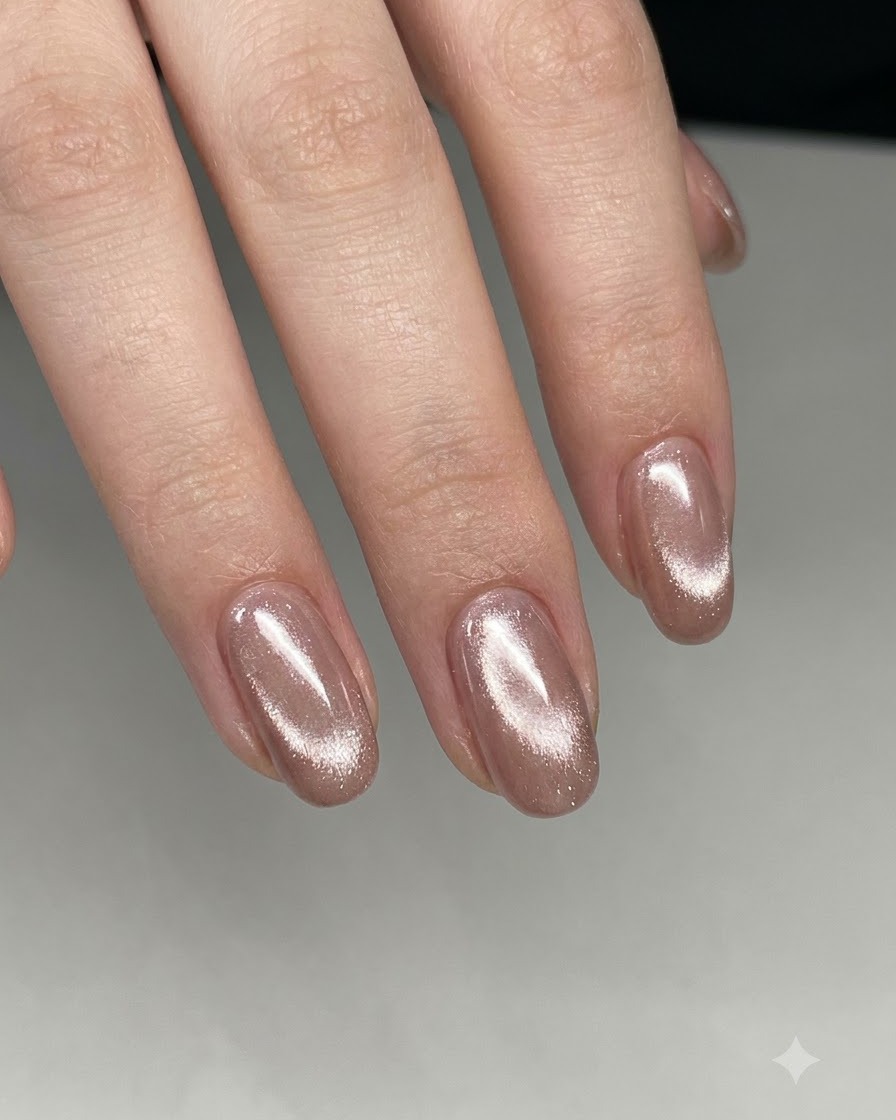 A brush applying clear base coat onto the natural nail plate for gel adhesion.