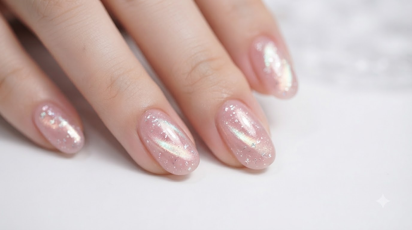 Summer Crushed Ice Aurora Cat Eye Nails — Step-by-Step Tutorial