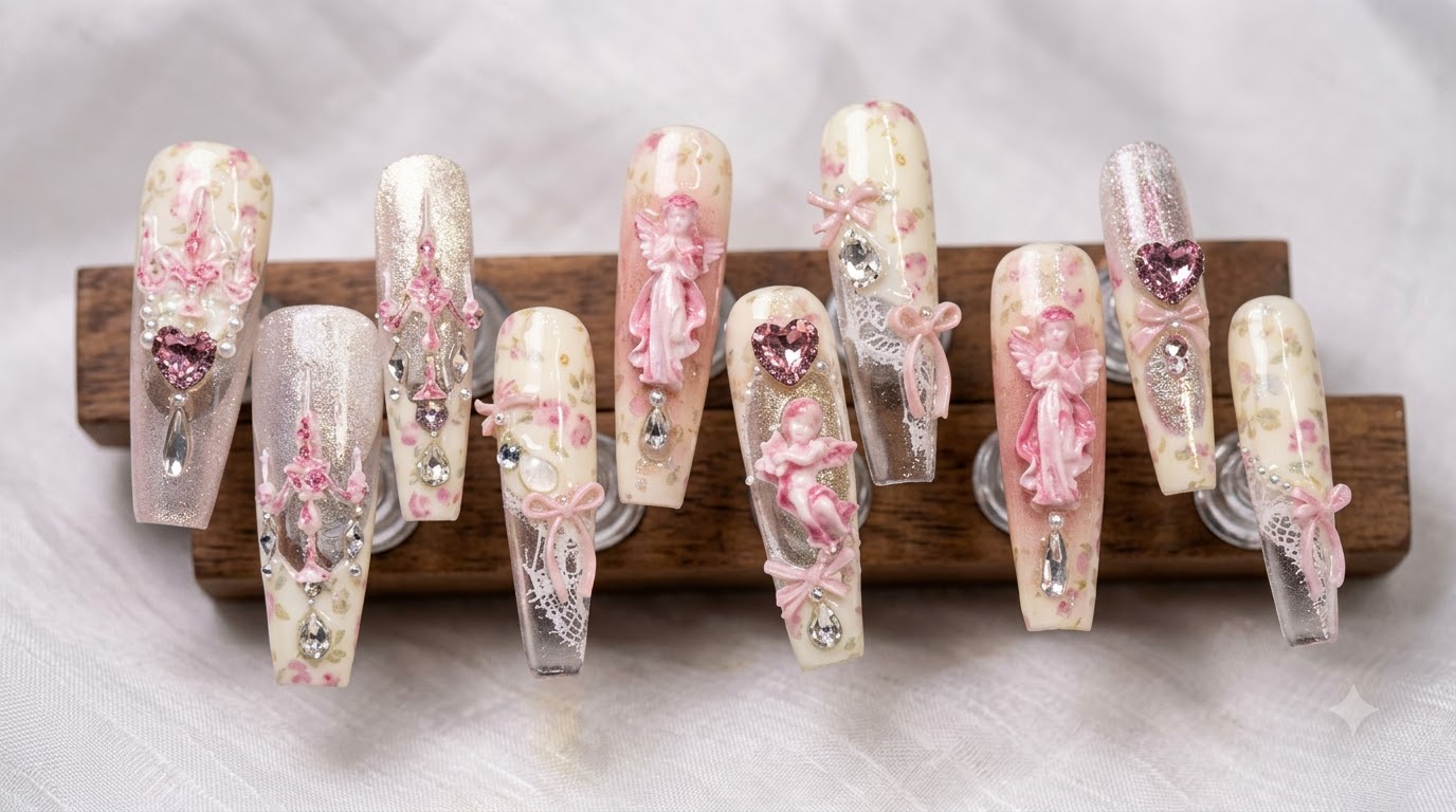 Aurora Garden Floral Press-On Nails — Step-by-Step Nail Art Tutorial