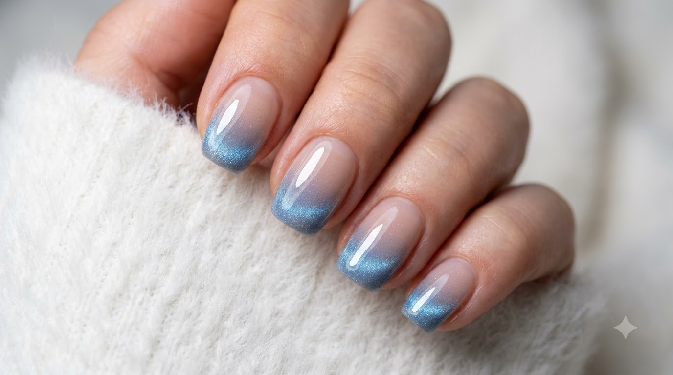 Blue Tears Cat-Eye Manicure — Step-by-Step Gradient Nail Tutorial
