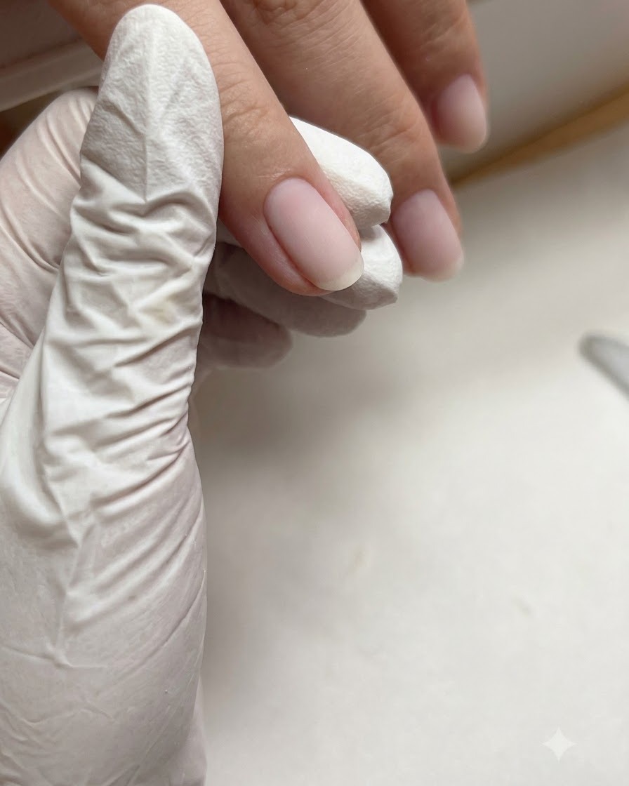 A finely manicured nail zone showing smooth cuticles and refined side edges after carbide bit treatment.