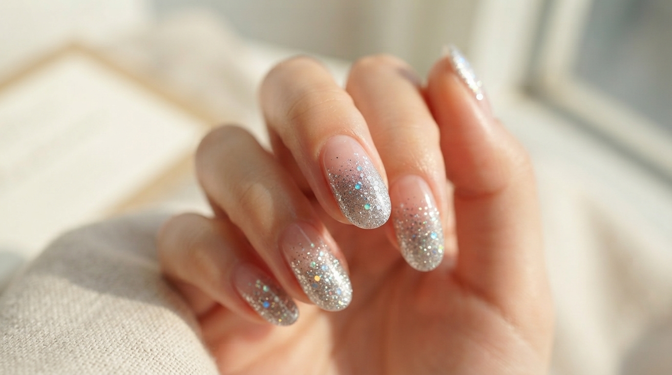 Silver Glitter Ombre Press-On Nails — Easy Step-by-Step Application Guide