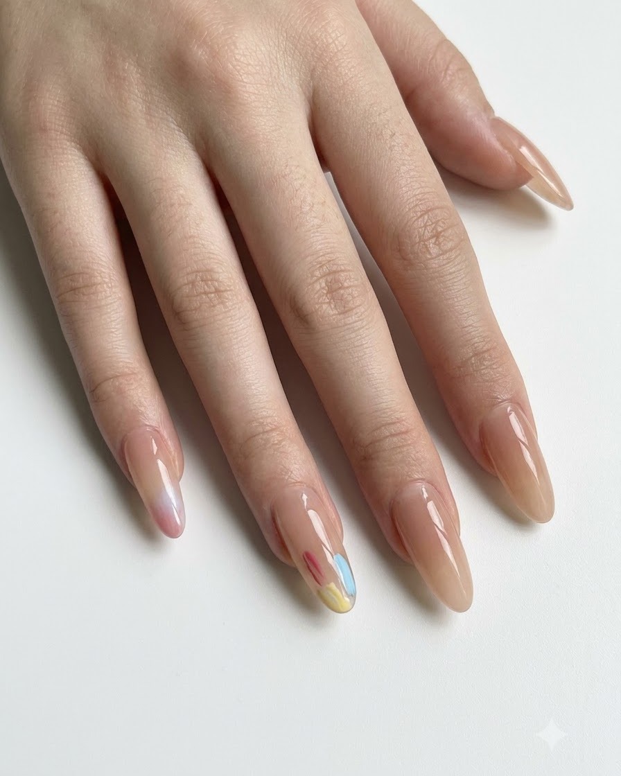 A lint-free wipe being used to clean the ring fingernail plate.