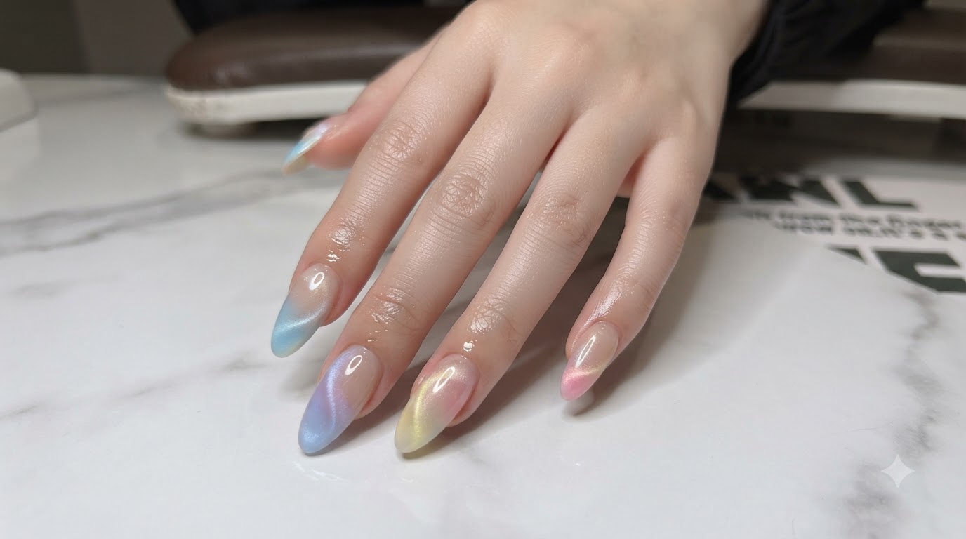 Dopamine Gradient Ombre and Magnetic Aurora Nails — Step-by-Step Tutorial