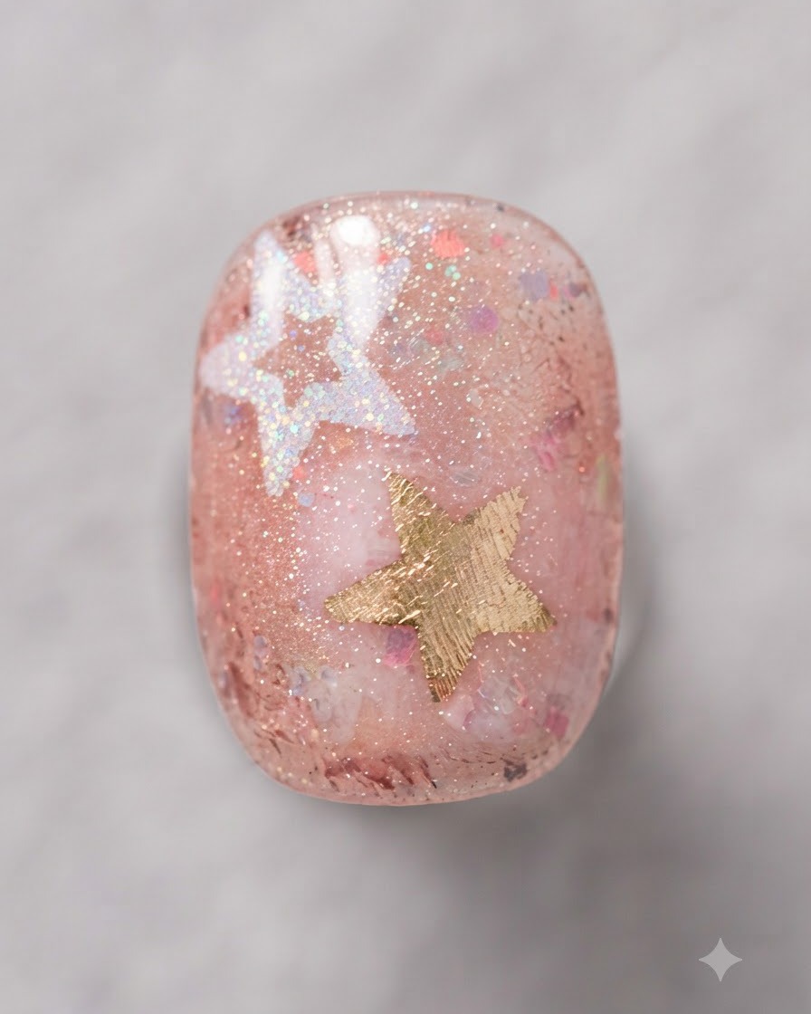 The nail curing under the professional nail lamp.
