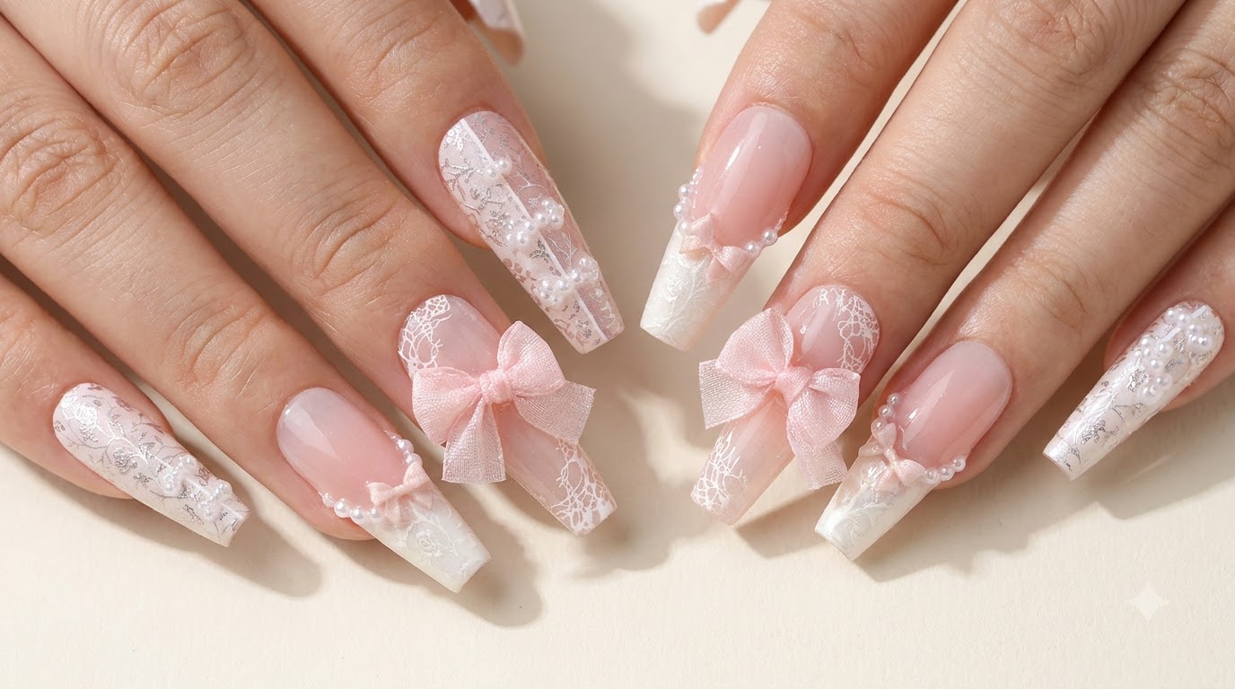 Pink National Style Press-on Nails — Step-by-Step Tutorial
