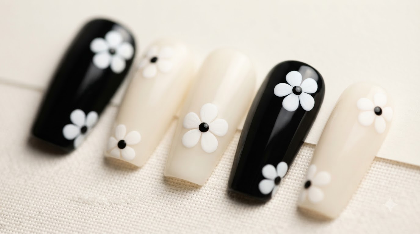 Simple Five-Petal Flower Nail Art — Beginner Step-by-Step Tutorial