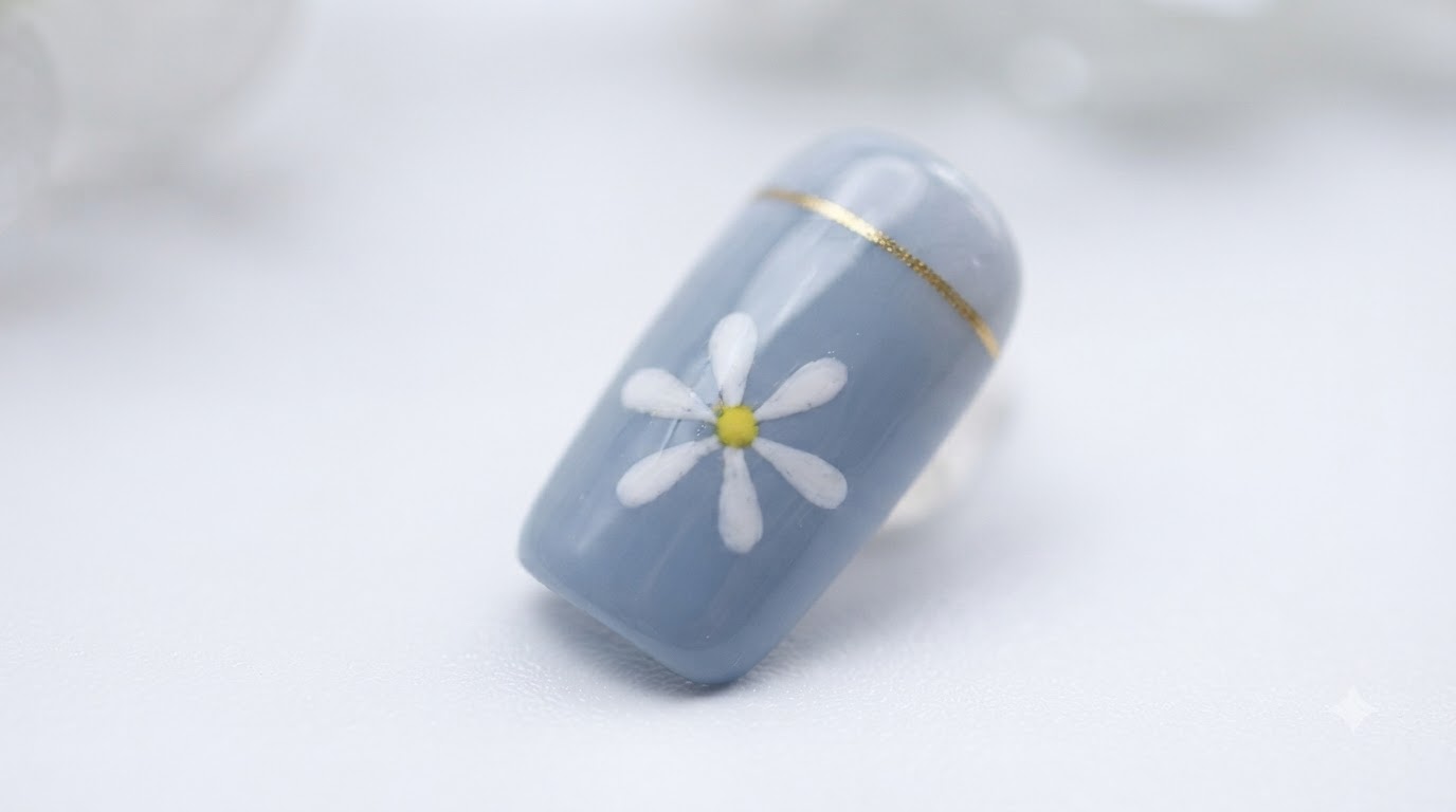 Simple Blue Daisy Nail Art — Step-by-Step Gel Tutorial
