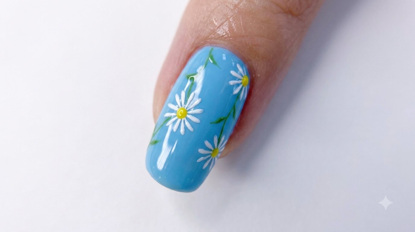 Summer Daisy Floral Nail Art — Step-by-Step Tutorial