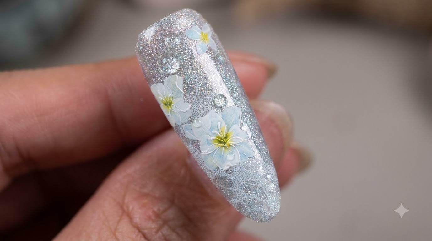 Jade-Plate Lace Camellia Nail Art — Step-by-Step Tutorial