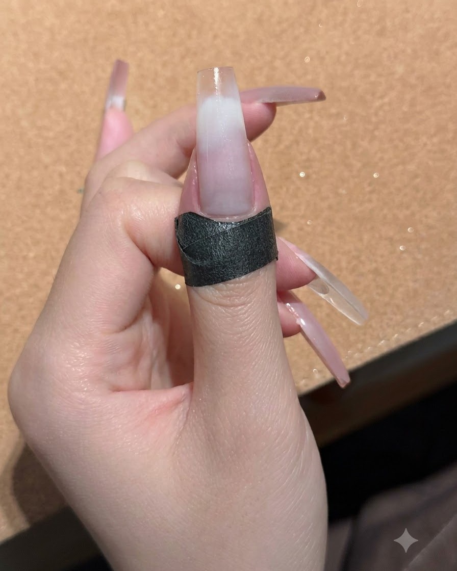 A fingernail showing a soft white gradient fade from the tip down the nail plate.