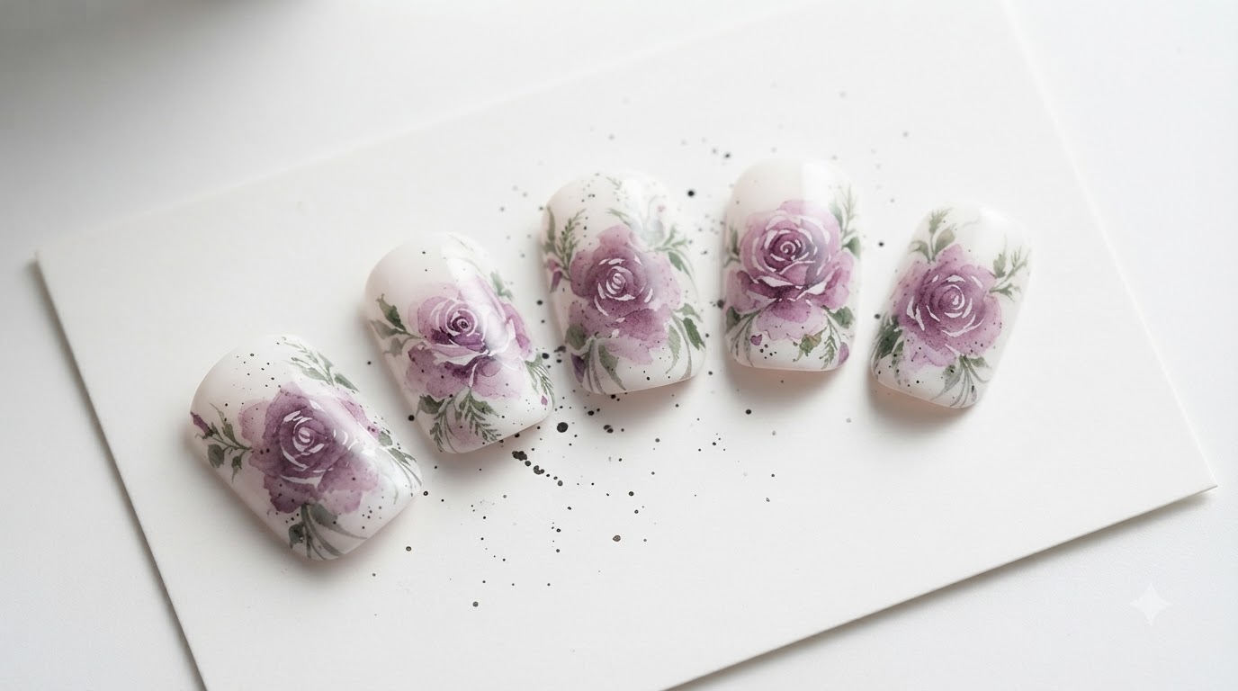 Watercolor Rose Nail Art — Delicate Floral Masterclass