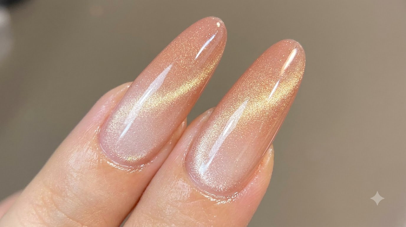 Peach Gradient Cat Eye Nails — Shimmering Step-by-Step Tutorial