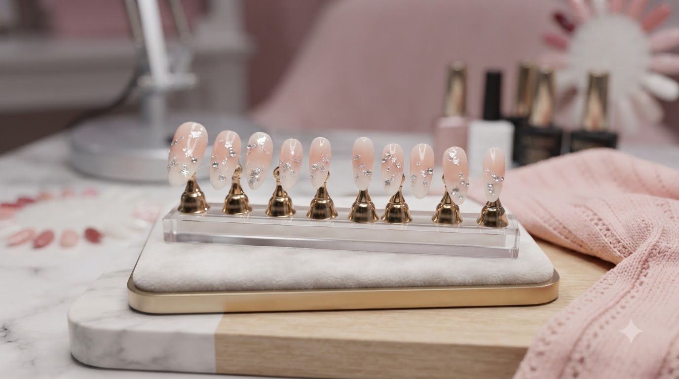 Milky White & Nude Gradient Almond Nails — Step-by-Step Tutorial