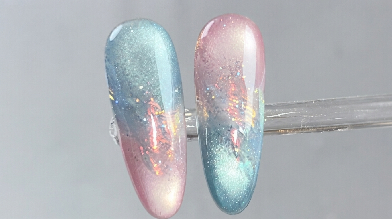 Pink and Blue Cloud Gradient Cat-Eye Nail Art — Step-by-Step Tutorial