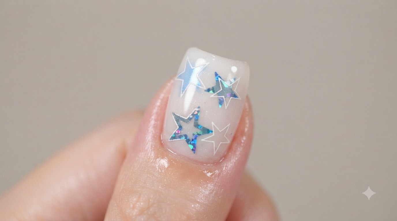 Space-Themed Holographic Star Nail Art — Step-by-Step Tutorial
