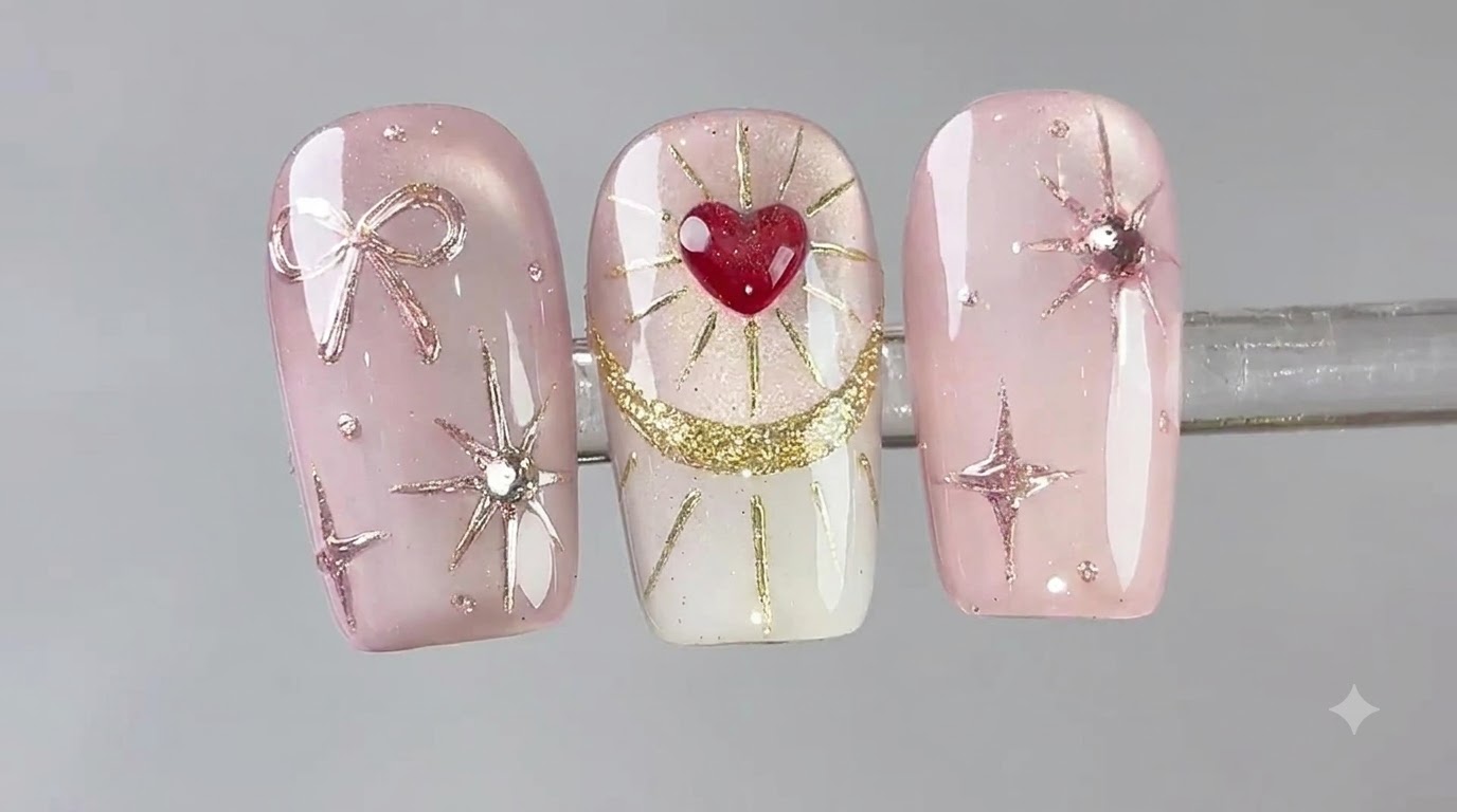 Flowing French Heart Nail Art Tutorial — Step-by-Step Gel Guide