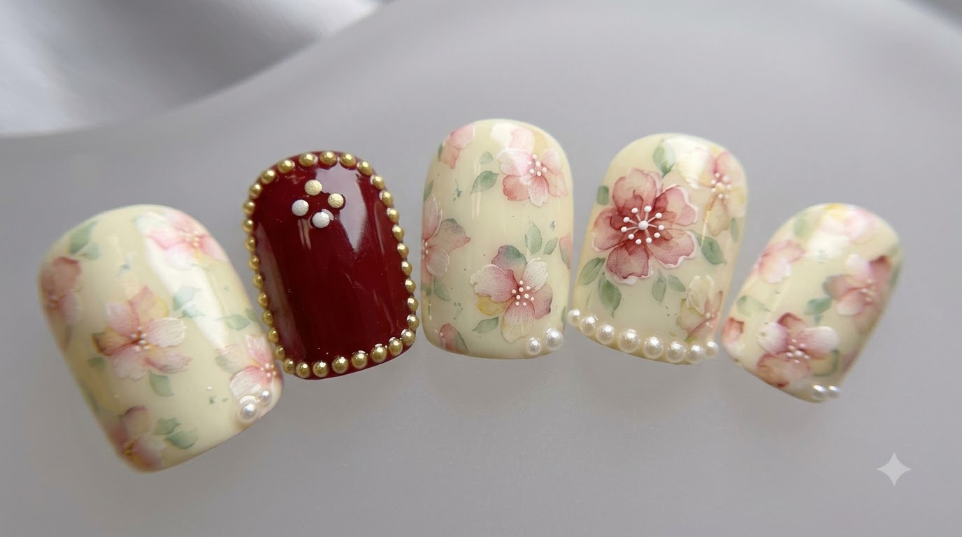 Watercolor Floral Short Nails — Elegant Pastel Gel Tutorial
