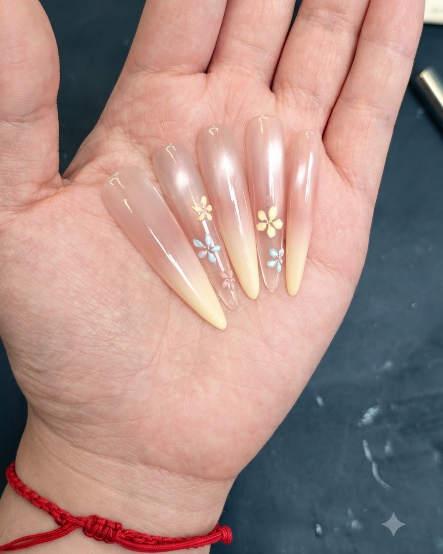A small magnet held over the nail surface to shape the cat-eye shimmer effect.