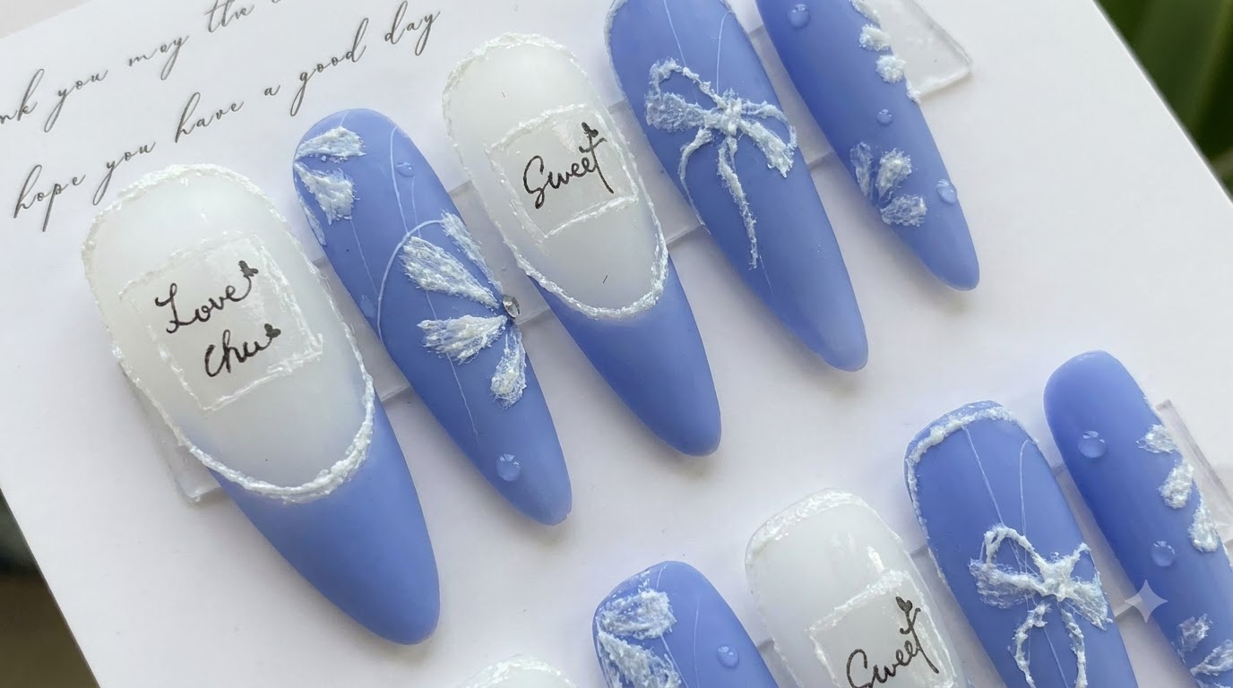 Gypsum Gel Daisy Press-On Nails — Step-by-Step Tutorial