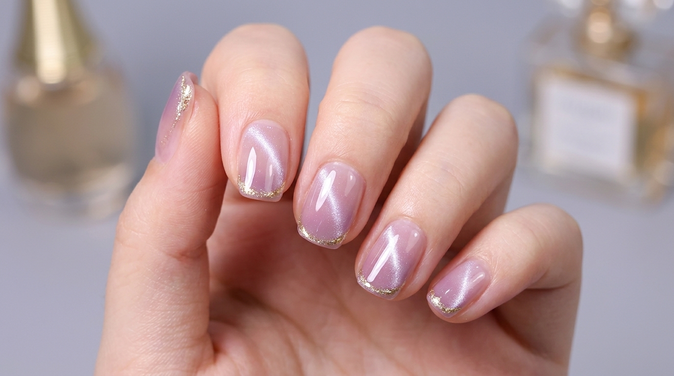 Lavender Gradient Cat Eye Nails — Dreamy Side-Light Tutorial