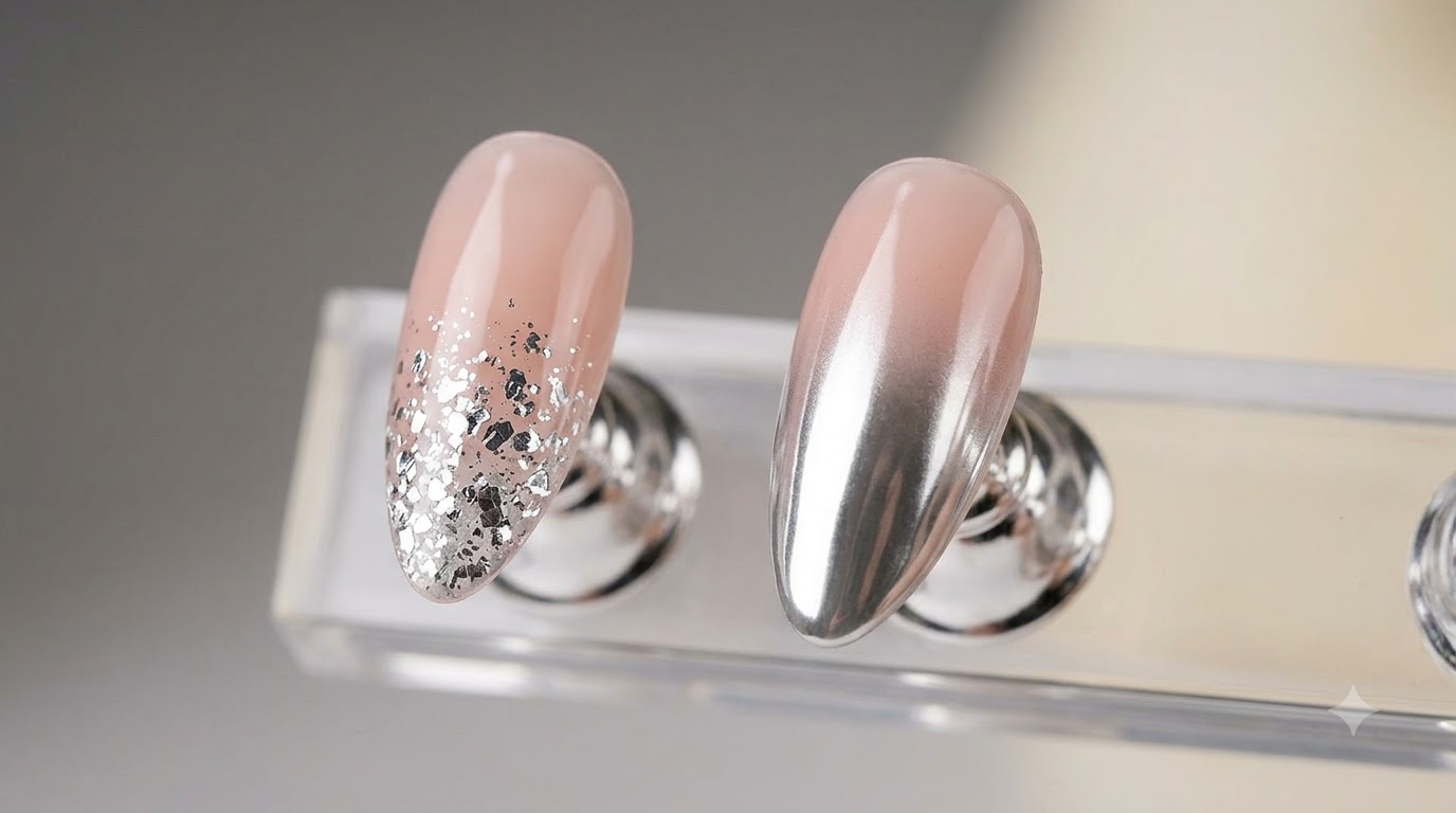 Seamless Mirror Powder Gradient Nail Art — Step-by-Step Tutorial