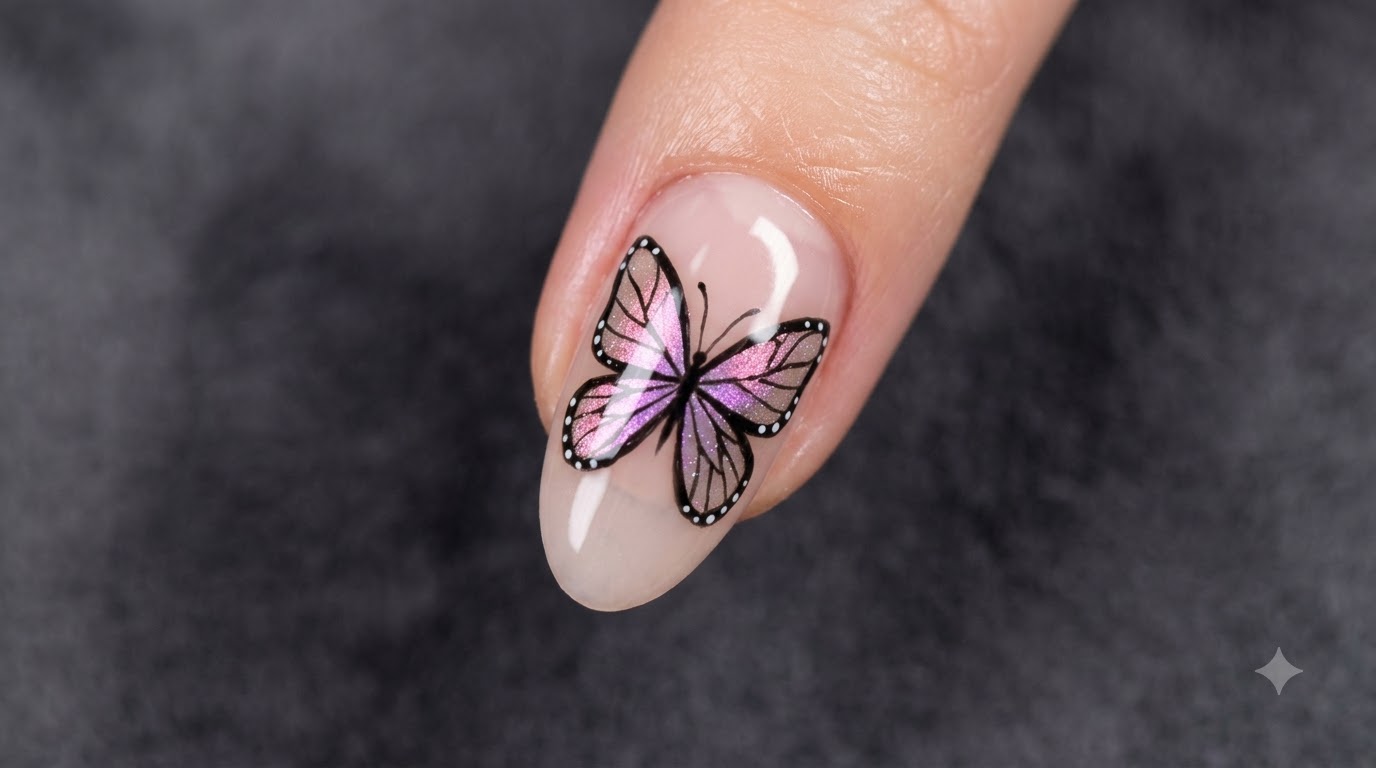 Laser French Butterfly Nail Art — Step-by-Step Tutorial