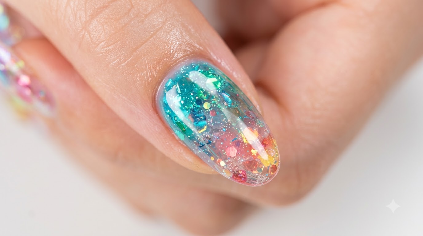 Rainbow Glass Glitter Nail Art — Vibrant Gradient Step-by-Step Tutorial