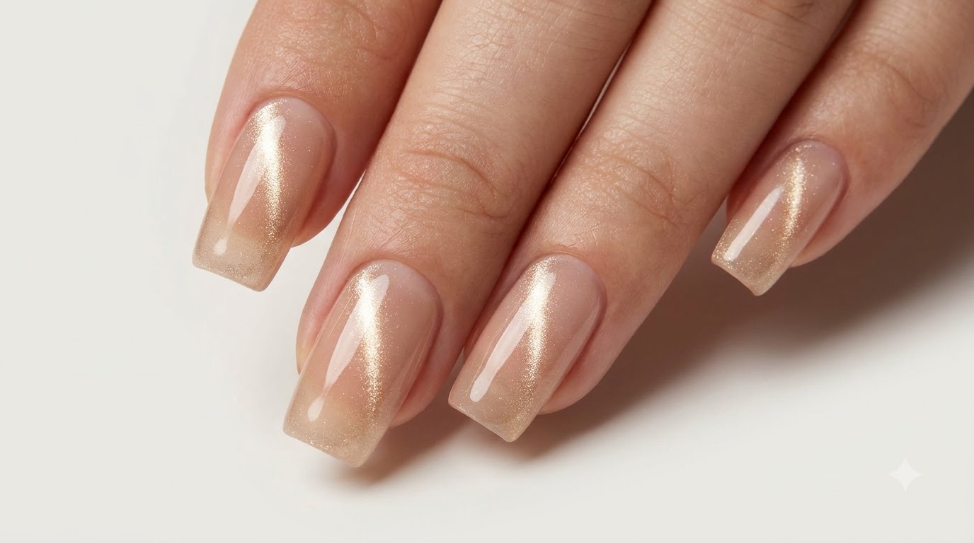 Advanced Champagne Gold Glass Bead Cat Eye Nails — Step-by-Step Tutorial
