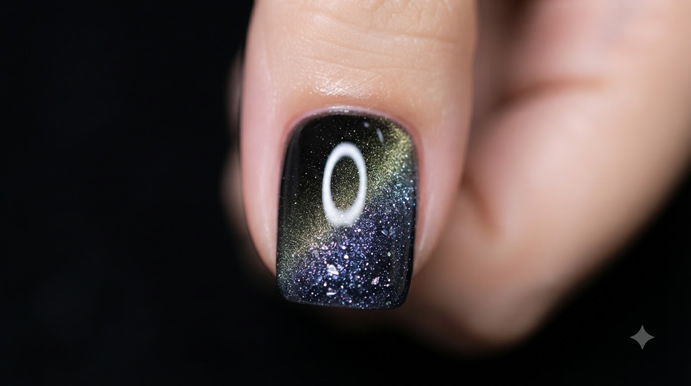 Galaxy Starry Sky Gradient Cat Eye Nails — Step-by-Step Tutorial