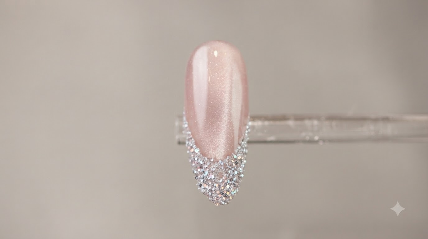 Pink Flashy Cat-Eye French Nails with Sparkling Glitter — Step-by-Step Tutorial