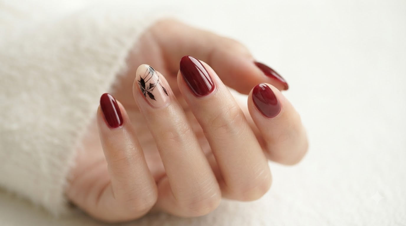 Winter Falling Leaves Gel Nail Art — Step-by-Step Tutorial