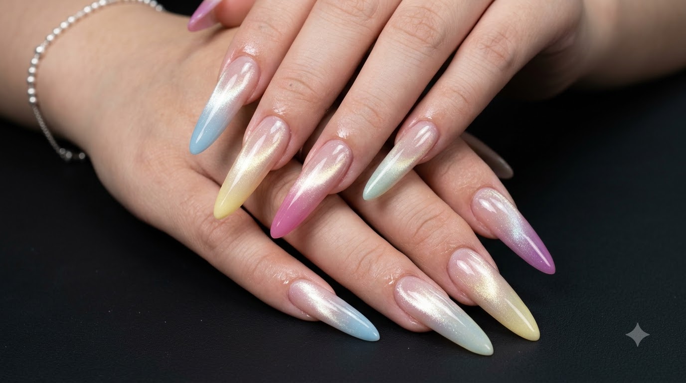 Pastel Ombre Cat Eye Nails — Spring & Summer Gradient Tutorial