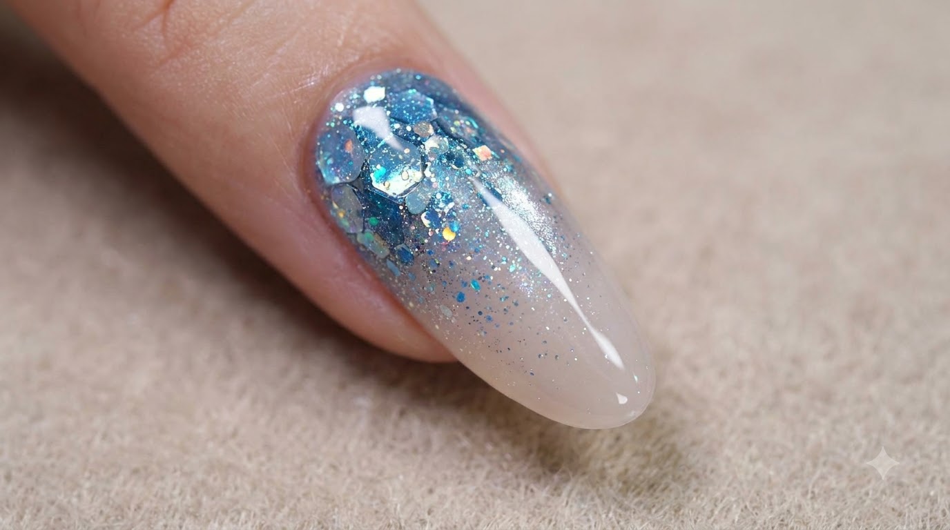 Blue Diamond Galaxy Gradient Nails — Step-by-Step Gel Tutorial