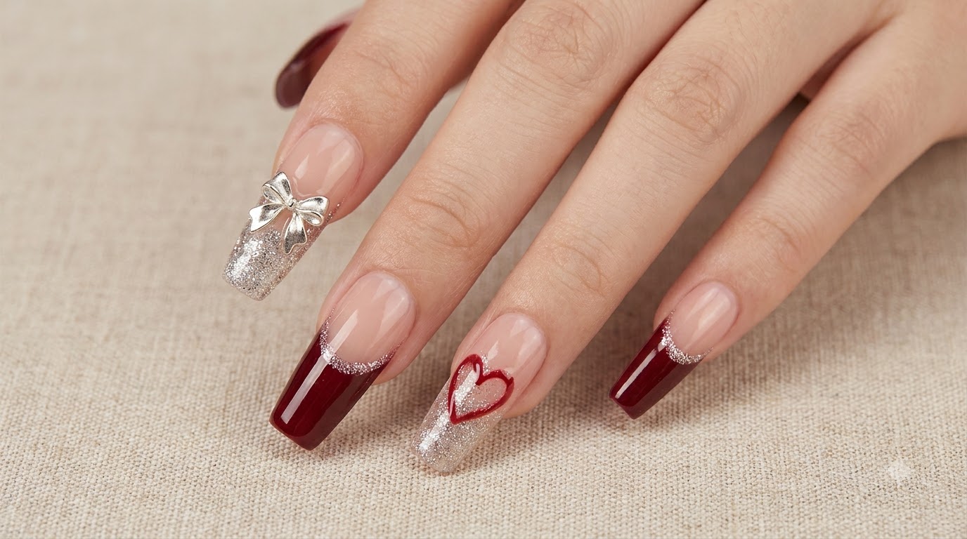 Minimalist Elegant Irregular French Heart Nail Art — Step-by-Step Tutorial
