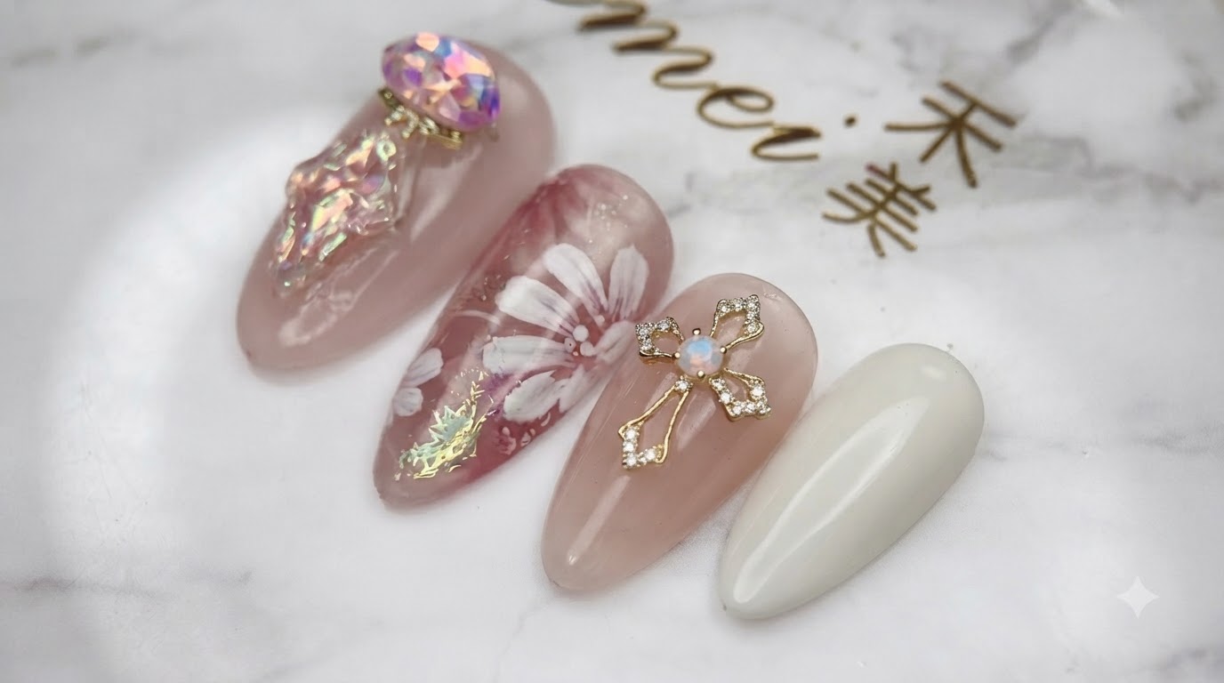 Ethereal Layered Daisy Floral Nail Art — Step-by-Step Tutorial