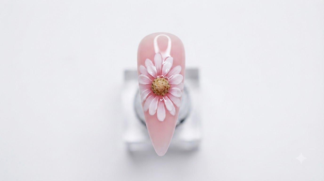 Double Layer Daisy Nail Art — 3D Dimensional Floral Gel Tutorial