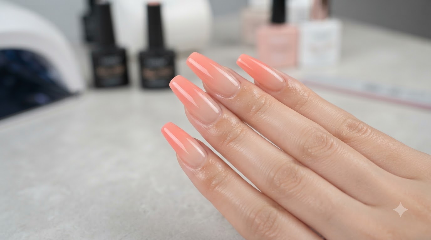 Peach Ombre Spray Gel Nails — Step-by-Step Airbrush Tutorial